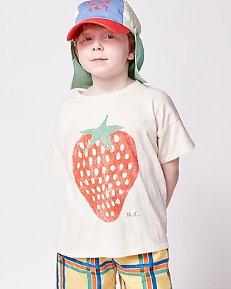 Bobo Choses Maglia a Maniche Corte - Fragola - 100% Cotone Bio T-shirt