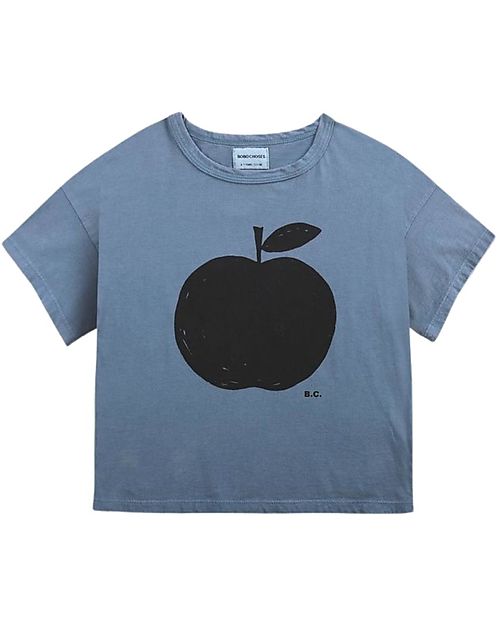 Bobo Choses Maglia a Maniche Corte - Poma - Blu - 100% Cotone T-shirt