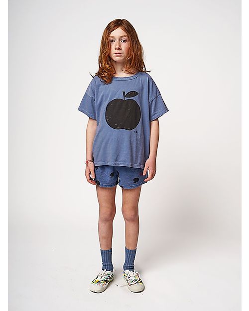 Bobo Choses Maglia a Maniche Corte - Poma - Blu - 100% Cotone T-shirt