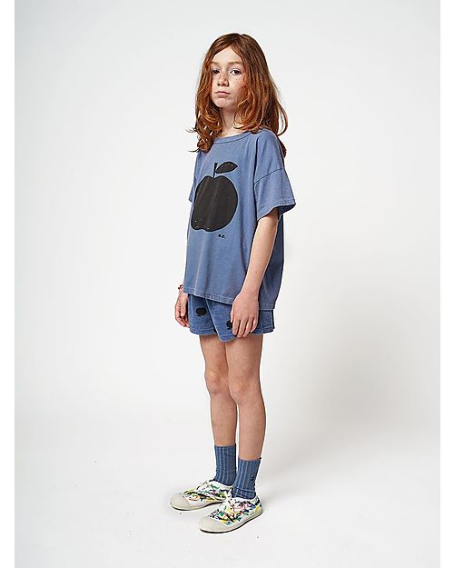 Bobo Choses Maglia a Maniche Corte - Poma - Blu - 100% Cotone T-shirt