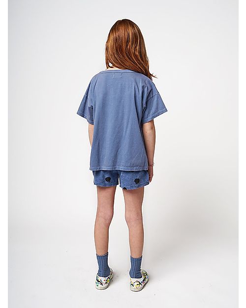 Bobo Choses Maglia a Maniche Corte - Poma - Blu - 100% Cotone T-shirt