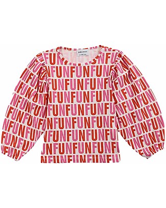 Bobo Choses Maglia a Maniche Lunghe con Stampa Fun - Bianco Antico - Cotone Biologico T-shirt
