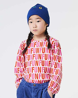 Bobo Choses Maglia a Maniche Lunghe con Stampa Fun - Bianco Antico - Cotone Biologico T-shirt