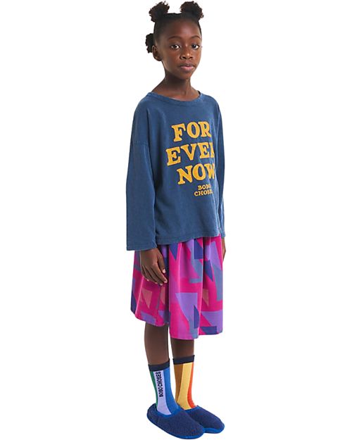 Bobo Choses Maglia a Maniche Lunghe - Forever Now - Blu - 100% Cotone Organico Maglie Manica Lunga