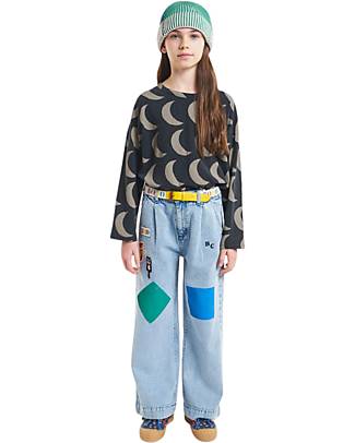 Bobo Choses Maglia a Maniche Lunghe - Moon - Grigio Scuro - 100% Cotone Organico Maglie Manica Lunga