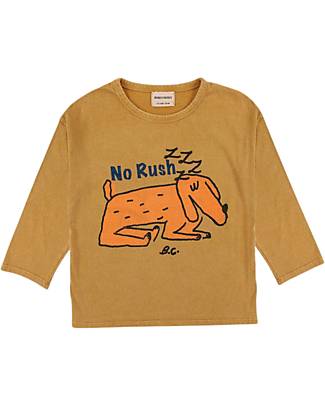 Bobo Choses Maglia a Maniche Lunghe - Sleepy Dog - Curry - 100% Cotone Organico Maglie Manica Lunga