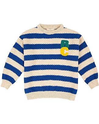 Bobo Choses Maglia a Righe - Blu - 100% Cotone Maglioni