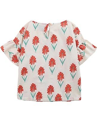 Bobo Choses Maglia con Maniche Volant - Petunia All Over - 100% Cotone Bio T-shirt