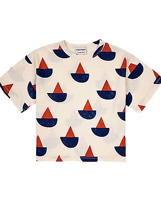 Bobo Choses Maglia Manica Corta Barca - Bianco - 100% Cotone Organico T-shirt
