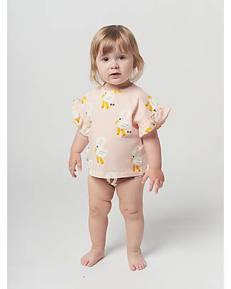 Bobo Choses Maglia Manica Corta con Balze - Rosa Chiaro - 100% Cotone Organico T-shirt