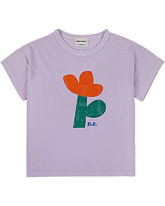 Bobo Choses Maglia Manica Corta Fiore - Lavanda - 100% Cotone Organico T-shirt