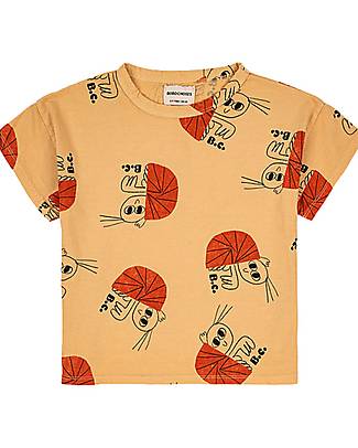 Bobo Choses Maglia Manica Corta Granchi - Pesca - 100% Cotone Organico T-shirt