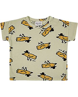 Bobo Choses Maglia Manica Corta Mr. Birdie - Verde Chiaro - 100% Cotone Organico T-shirt