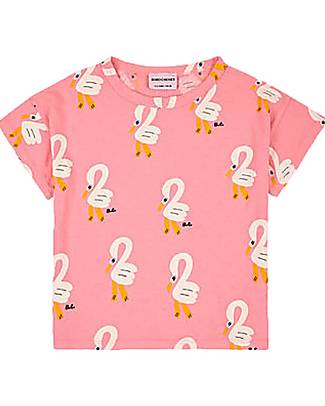 Bobo Choses Maglia Manica Corta Pellicani - Rosa - 100% Cotone Organico T-shirt