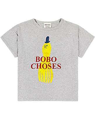 Bobo Choses Maglia Manica Corta Polpo Giallo - Grigio Chiaro - 100% Cotone BCI T-shirt