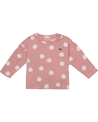 Bobo Choses Maglia Maniche Lunghe a Pois Rosa - 100% Cotone Bio Maglie Manica Lunga