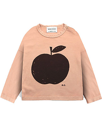 Bobo Choses Maglia Maniche Lunghe Mela - Caramello - 100% Cotone Bion Maglie Manica Lunga
