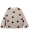 Bobo Choses Maglia Maniche Lunghe Mele - Caffè e Latte - 100% Cotone Bio Maglie Manica Lunga