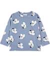 Bobo Choses Maglia Maniche Lunghe - Mouse - All Over Celeste - 100% Cotone Bio Maglie Manica Lunga