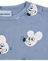 Bobo Choses Maglia Maniche Lunghe - Mouse - All Over Celeste - 100% Cotone Bio Maglie Manica Lunga