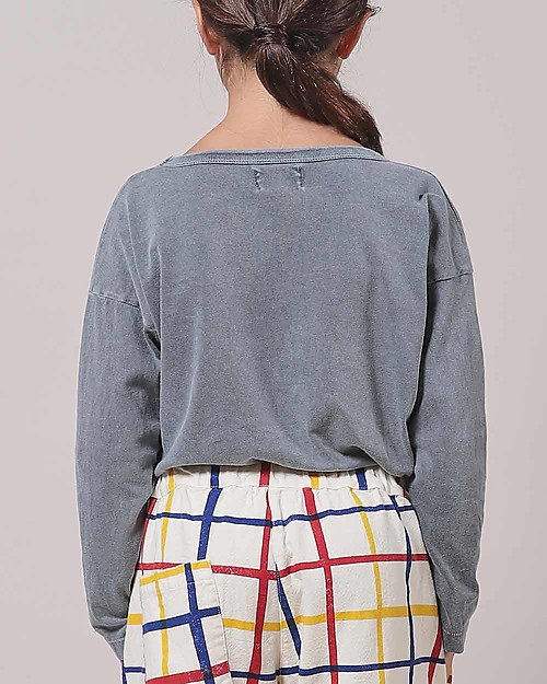 Bobo Choses Maglia Maniche Lunghe Play - Grigio - 100% Cotone Bio Maglie Manica Lunga