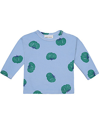 Bobo Choses Maglia Maniche Lunghe Pomodoro - Azzurro - 100% Cotone Bio Maglie Manica Lunga