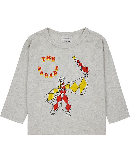Bobo Choses Maglia Maniche Lunghe The Parade Master - Grigio Chiaro - Cotone Bio Maglie Manica Lunga