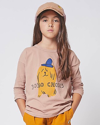 Bobo Choses Maglietta a maniche lunghe Cagnolone - Marrone - 100% Cotone organico Maglie Manica Lunga