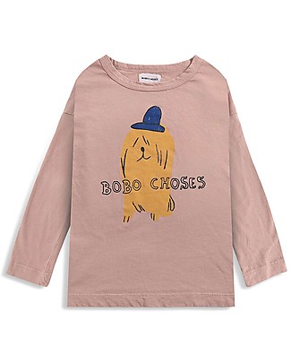 Bobo Choses Maglietta a maniche lunghe Cagnolone - Marrone - 100% Cotone organico Maglie Manica Lunga