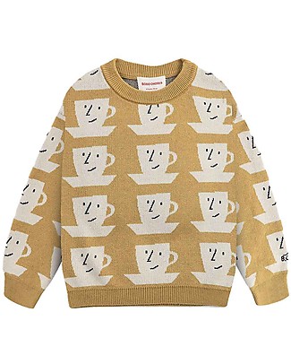 Bobo Choses Maglioncino Tazze - Giallo ocra - 100% Cotone organico Maglioni