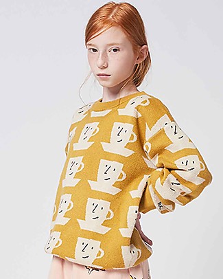 Bobo Choses Maglioncino Tazze - Giallo ocra - 100% Cotone organico Maglioni