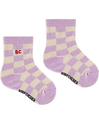 Bobo Choses Pacco 2 Calzini Lunghi in Cotone - Scacchi Stars Glasses Calzini