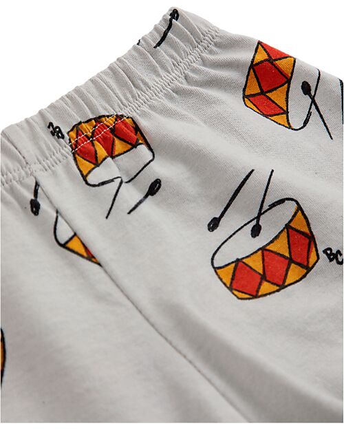 Bobo Choses Pantaloncini Corti Play the Drum - Beige - 100% Cotone Bio Pantaloni Corti