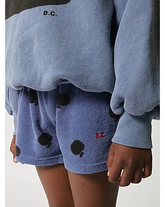 Bobo Choses Pantaloncini Corti - Poma All Over - Blu - 100% Cotone Bio Pantaloni Corti