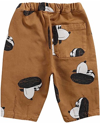 Bobo Choses Pantalone con pieghe - Cagnolino - Cannella - 100% Cotone organico Pantaloni Lunghi
