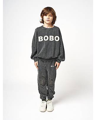 Bobo Choses Pantalone Jogging BC - Nero e Bianco - 100% Cotone Pantaloni Lunghi