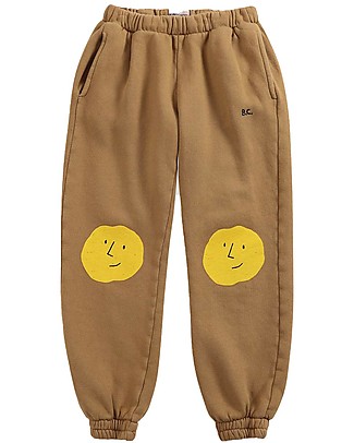 Bobo Choses Pantalone Jogging Facce sorridenti - Cannella - 100% Cotone organico Pantaloni Lunghi