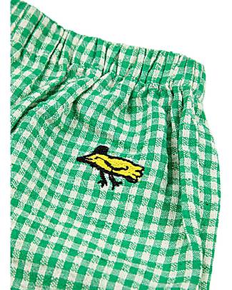 Bobo Choses Pantaloni a Quadri - Verde e Bianco - Cotone Pantaloni Lunghi