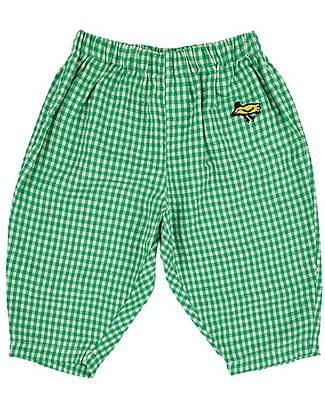 Bobo Choses Pantaloni a Quadri - Verde e Bianco - Cotone Pantaloni Lunghi