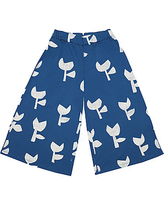 Bobo Choses Pantaloni Ampi Papaveri - Blu Galaxy - 100% Cotone bio Pantaloni Lunghi