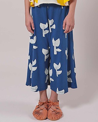 Bobo Choses Pantaloni Ampi Papaveri - Blu Galaxy - 100% Cotone bio Pantaloni Lunghi