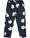 Bobo Choses Pantaloni Baggy - Big Flower - Blu Notte - 100% Cotone Pantaloni Lunghi