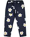 Bobo Choses Pantaloni Baggy - Big Flower - Blu Notte - 100% Cotone Pantaloni Lunghi