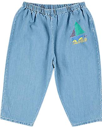 Bobo Choses Pantaloni Barca - Azzurro - 100% Cotone Pantaloni Lunghi