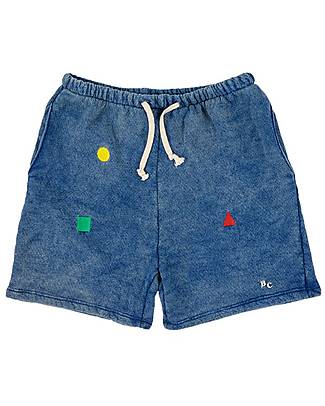 Bobo Choses Pantaloni Corti Forme Geometriche - Blu - Cotone Organico Pantaloni Corti