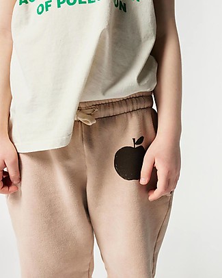 Bobo Choses Pantaloni da Jogging Mela - Caffè e Latte - 100% Cotone Bio Pantaloni Lunghi