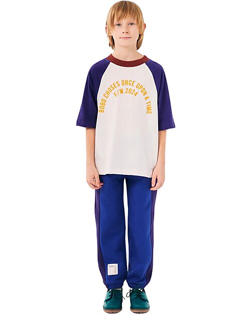 Bobo Choses Pantaloni da Tuta Color Block - Blu - Cotone Pantaloni Lunghi