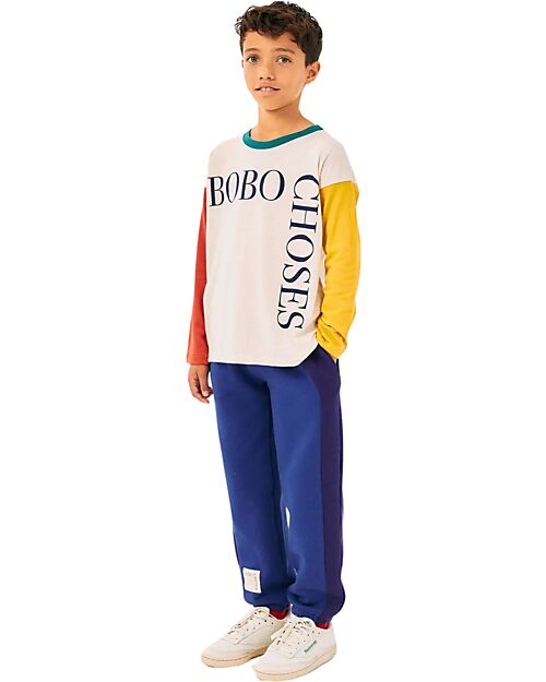Bobo Choses Pantaloni da Tuta Color Block - Blu - Cotone Pantaloni Lunghi