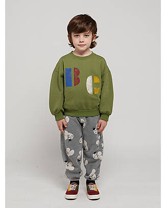 Bobo Choses Pantaloni da Tuta - Mouse - Grigio - con Vita Elasticizzata - 100% Cotone Bio Pantaloni Lunghi