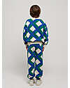 Bobo Choses Pantaloni da Tuta - Panna - Quadri Verde e Blu - con Coulisse - 100% Cotone Pantaloni Lunghi